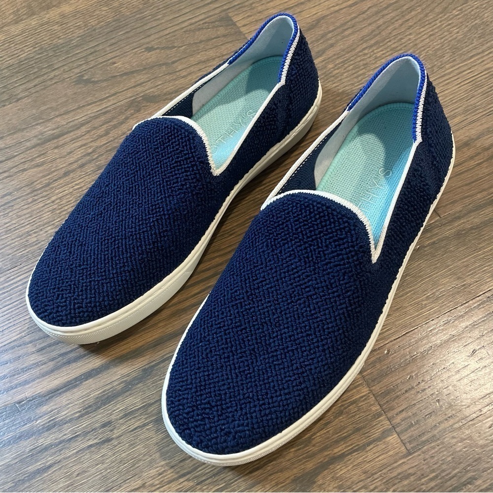 Limited Edition Rothy’s Terry Sapphire Blue Slip-On Lifestyle Sneakers Shoes